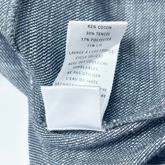 LILLA P Women’s Gray Seamed Shift Dress Linen Blend Pockets Short Sleeve Size S - Picture 7 of 7